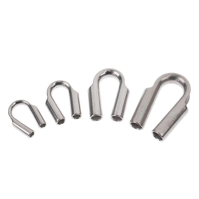 

304 Stainless Steel M2 to M8 Silver Cable Wire Rope Clamp Thimbles Rigging Hardware Chicken Heart Ring Fixing Workpiece