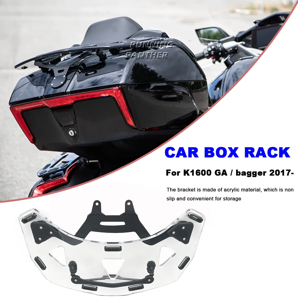 Motorcycle roof box luggage rack FOR BMW K1600 Bagger/Grand America 2017-UP New Accessories Smoked Gray / Transparent