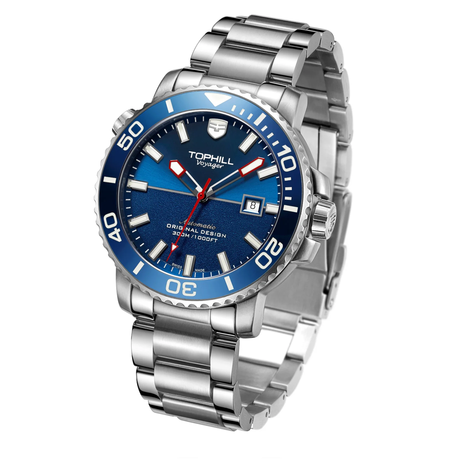 Фото TOPHILL Sport 300M дайверские мужские часы супер светящиеся наручные часы для мужчин автоматические механические часы для дайвинга с механизмом S280 №2