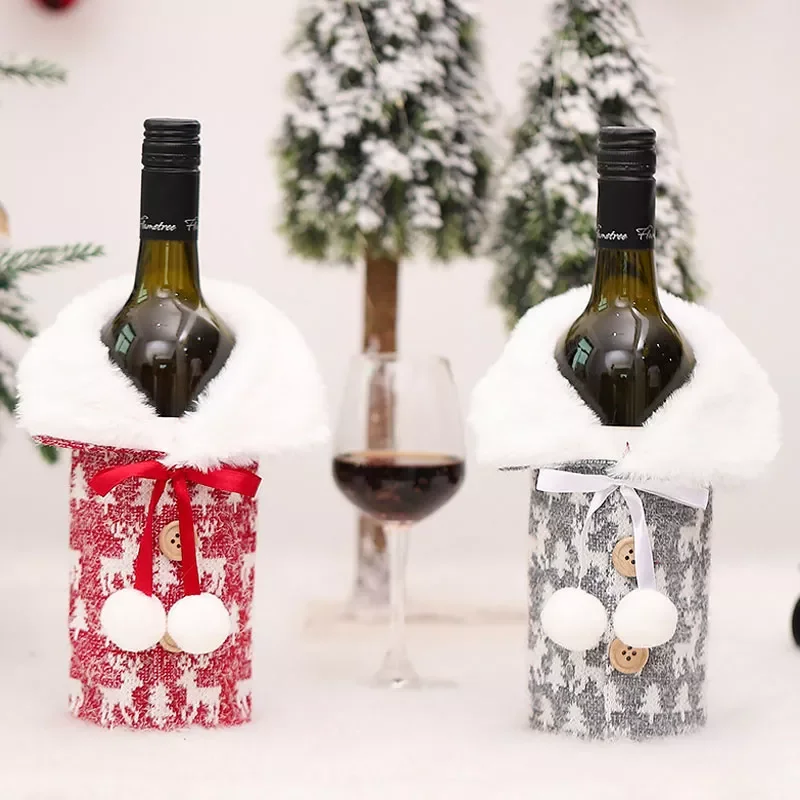 

2023New Year 2022 Gift Newest Christmas Wine Bottle пылезащитный чехол рождественские украшения для дома Рождество 2021 обеденный стол Dec