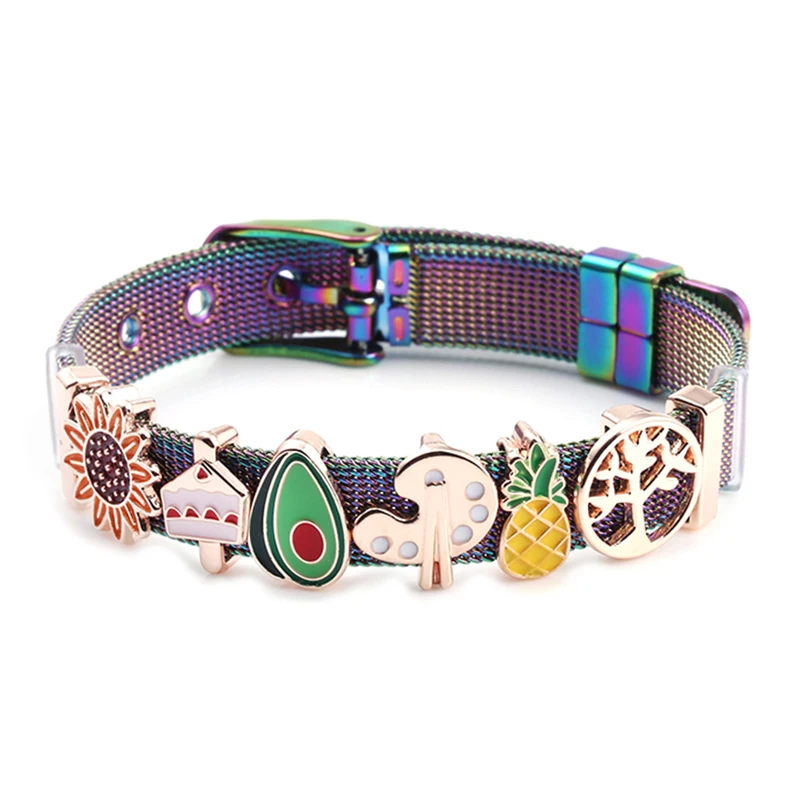 Женский браслет из нержавеющей стали с авокадо ананасом и древом жизни