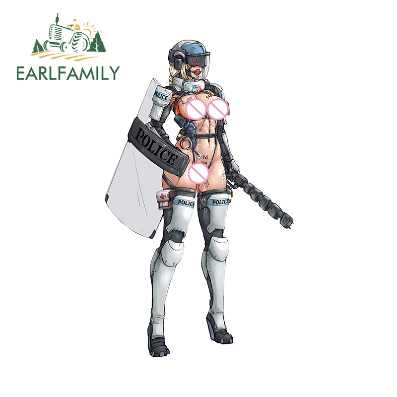 

EARLFAMILY Hentai Женский Солдат Крутые автомобильные наклейки предмет R18 Аниме Девушка Лобовое стекло ATV Наклейки Хорошие водонепроницаемые автомобильные товары