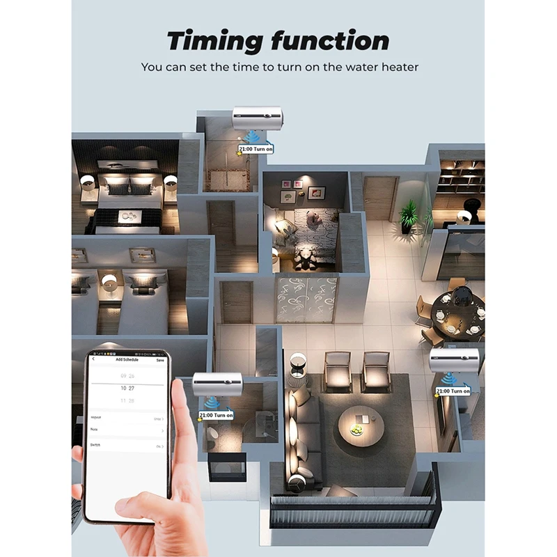 Переключатель водонагревателя котла Wi-Fi 4400 Вт Tuya Smart Life App Дистанционное
