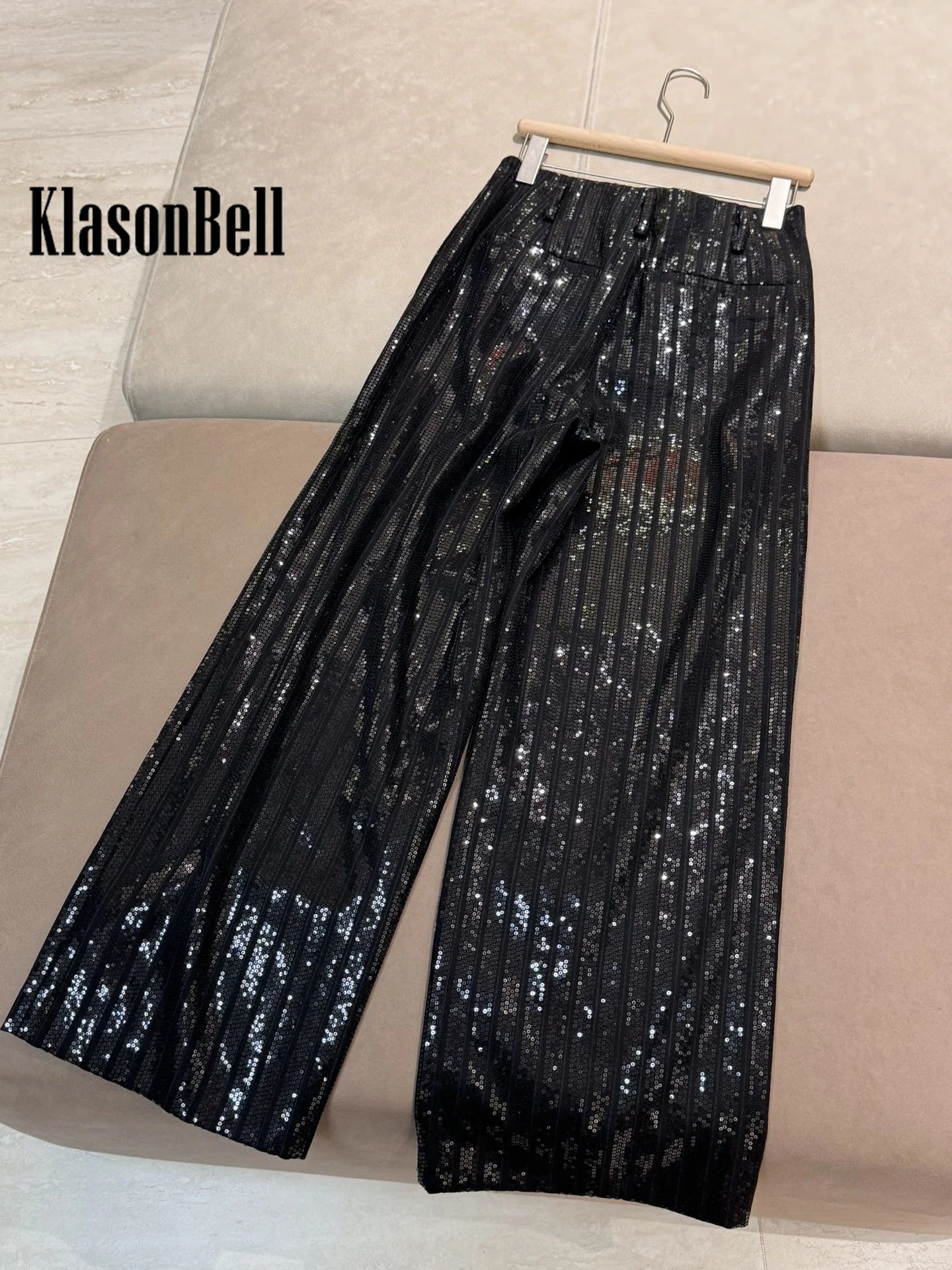 11.20 KlasonBell Женская одежда с блестками и вышивкой однобортный пиджак лацканами или