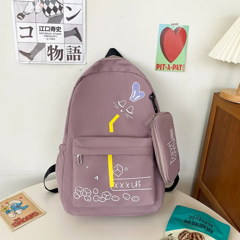 

Cute Girls School Bags for Teenagers Middle Student Backpack Women Nylon Bookbag Korean Bagpack