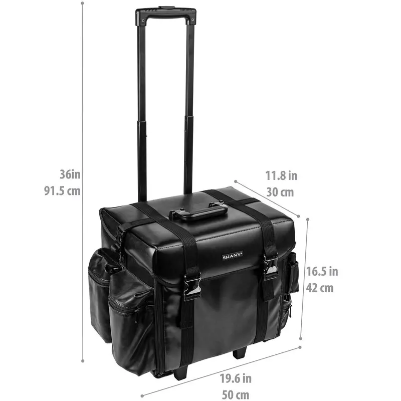 Makeup Artist Soft Rolling Trolley Cosmetic Case with Free Set of Mesh Bags - Head Turner