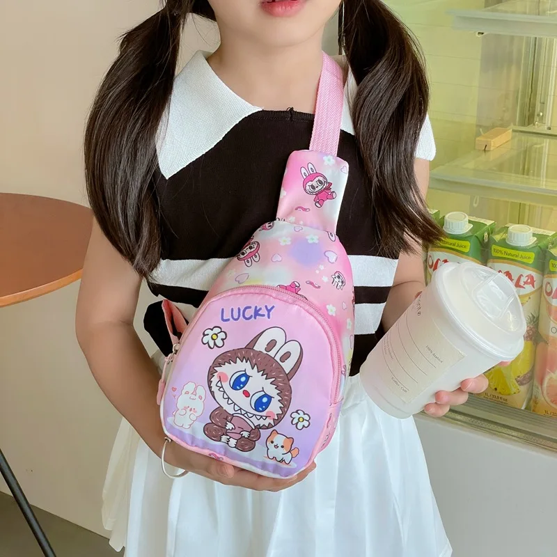 Детская нагрудная сумка Bubble Mart Labubu популярная для аксессуаров девочек с героями