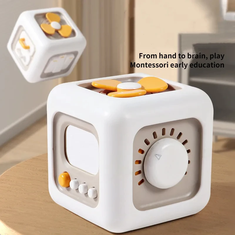 

6 in 1 Montessori Toys Busy Board Activity Cube Kids Learning Skills Toys Baby Fine Motor Sensory Educational Toys for Girl Boys