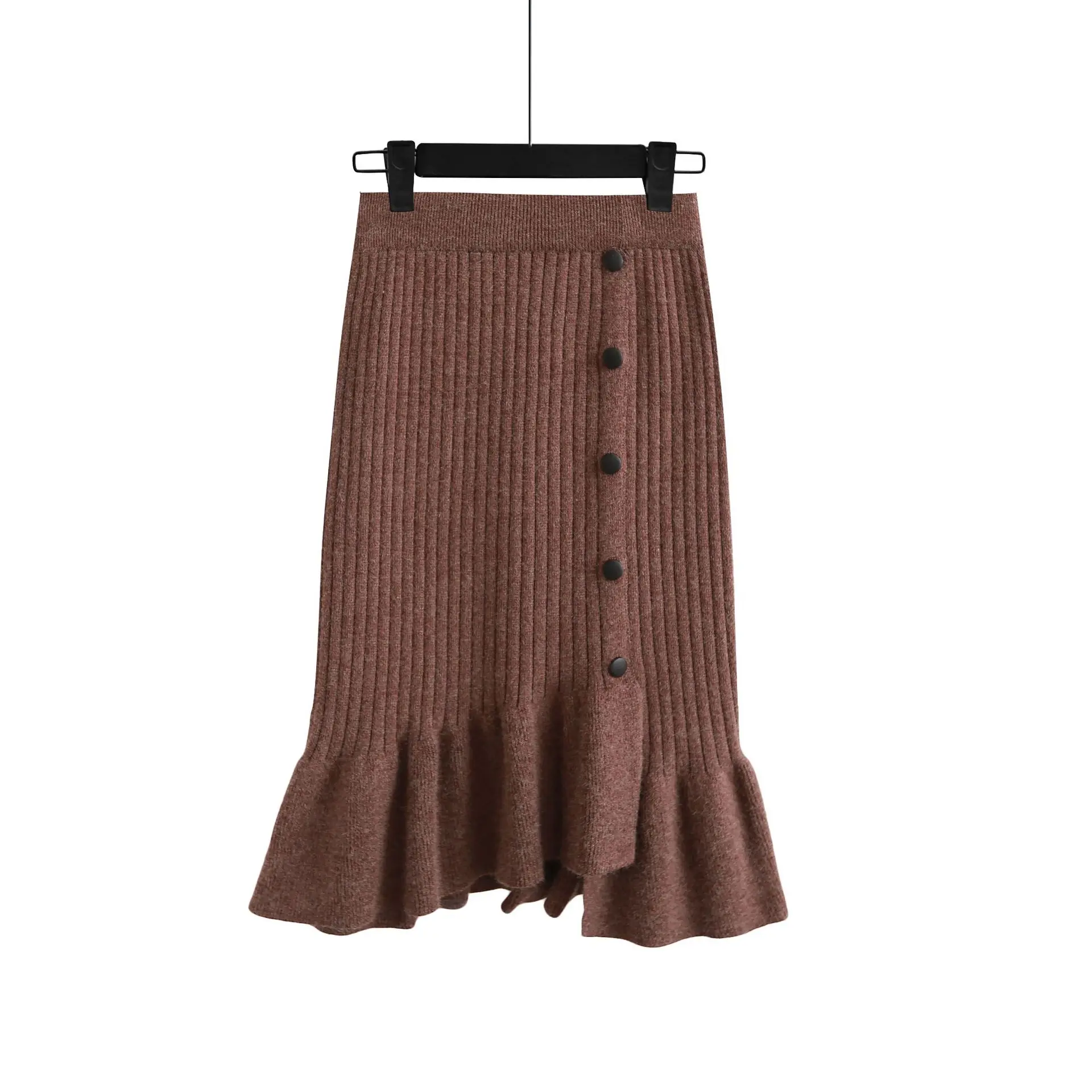 

Girls Skirts Warm Women Khaki Pleated Skirt Long Knitted Sweater Skirt Autumn New Arrival Solid Casual Streetwear Fashion Hot