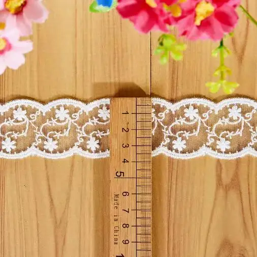 1 Флейта: 3 8 см (1 52 дюйма) двустороннее цветочное узор сетка вышивка кружева модные