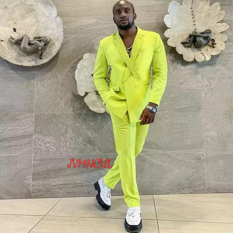 

Ярко-зеленый мужской костюм из 2 предметов, пиджак и брюки, индивидуальный пошив, деловые костюмы, свадебные смокинги, деловой костюм (пальто...