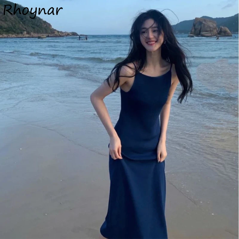 

Dresses Women Solid Elegant Sexy Size S-3XL Summer Spaghetti Straps Slim Streetwear Party Fashion Vestdios Female Lady Feminine