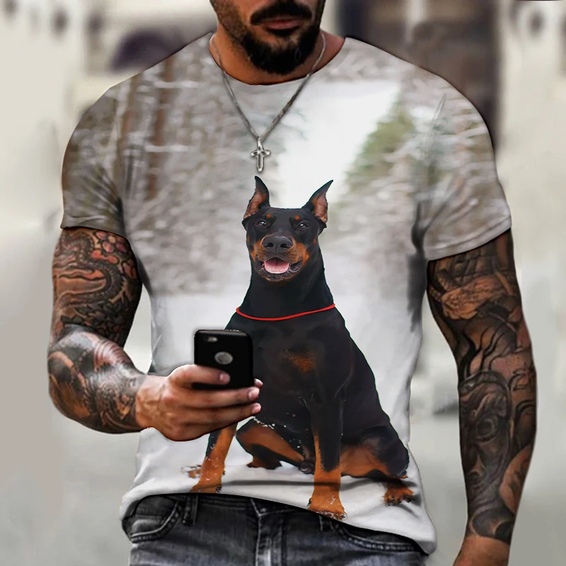 

Мужская и женская летняя футболка Doberman 3DT, модная мужская футболка, футболка с коротким рукавом, новинка 2022