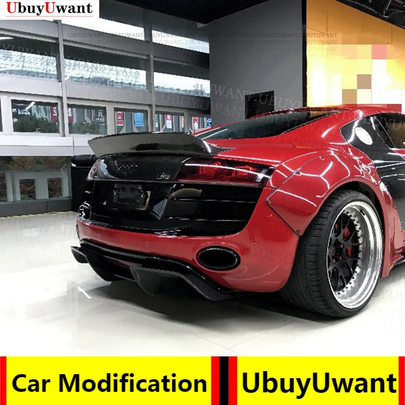 

For REAL CARBON FIBER REAR WING TRUNK LIP SPOILER FOR Audi R8 V8 V10 GT 2008 2009 2010 2011 2012 2013 2014 2015