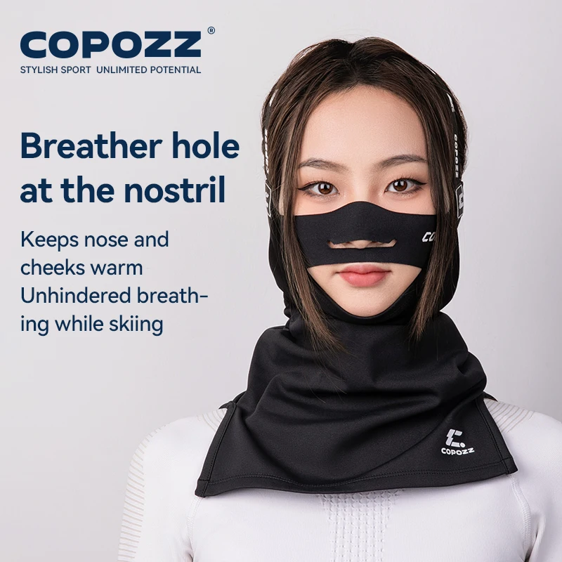 Фото Copozz Мужская и женская ветрозащитная маска для лица V-face Тонкая маска для лица Мягкая теплая полумаска Балаклава для лица для езды на мотоцикле №1
