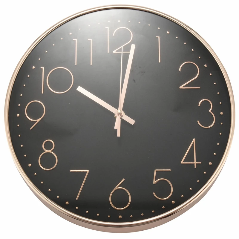 

Large Digital Wall Clock For Living Room/Bedroom Decor Round Modern Atomic Mute Wall Clock 12Inch