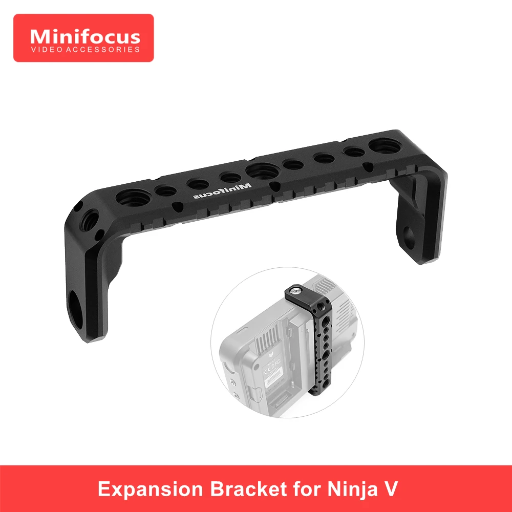 Camera Monitor V Expansion Bracket for Atomos Ninja V Monitor Mount Cage with 1/4'' and 3/8'' Thread Arri Hole NATO Rails Clamp
