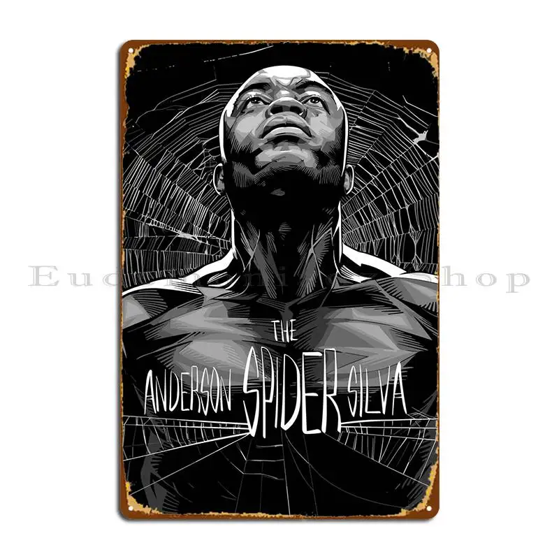 Металлический плакат Андерсон Сильва проектирование гаражной пещеры оловянного