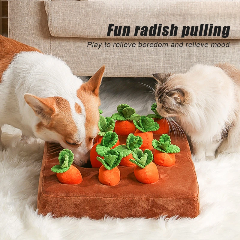 

Dog Pulls Carrots Toy Pet Bites Fleece Toy Teddy Dog Cat Smell Pad Toys Hide Foods Dog Carrots/Strawberries Toy