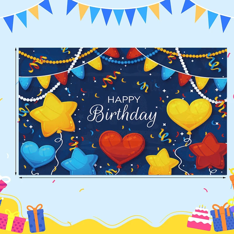 Фон с днем рождения баннер 180x120 см большой фон ткань фото украшение знак для дня