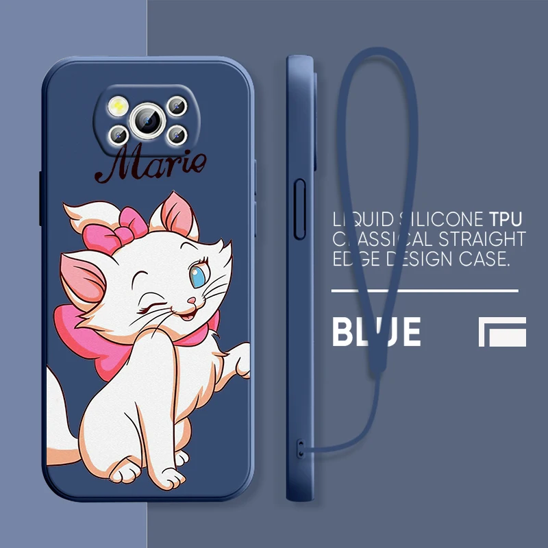 

Marie Cat Pink Phone Case Xiaomi POCO M5 M4 X4 F4 C40 X3 NFC F3 GT M4 M3 M2 Pro C3 X2 4G 5G Liquid Rope Cover Fundas Coque Capa