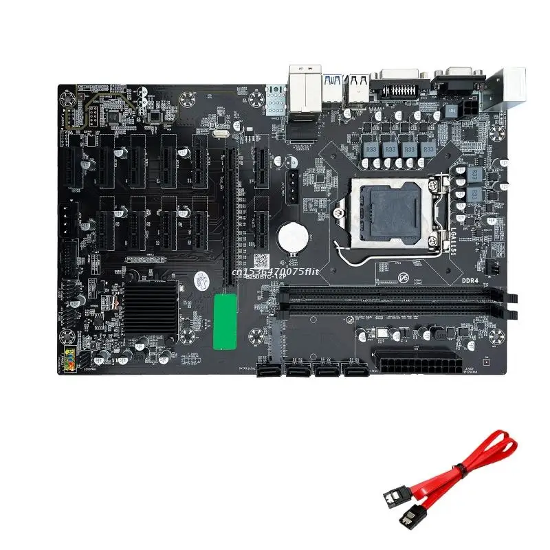 

B250 BTC 12 P материнская плата для майнинга 12 PCI-E видеокарта 3,0 1151 DDR4 16G Прямая поставка