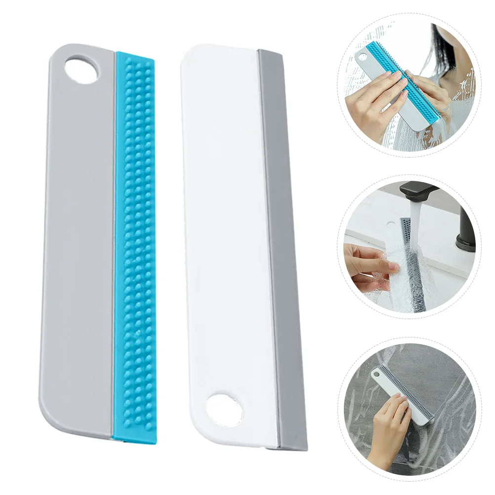 

Silicone Glass Wiper with Bumps and Hook Design - Multi-functional Window Cleaner for Bathroom Kitchen and Mirrors