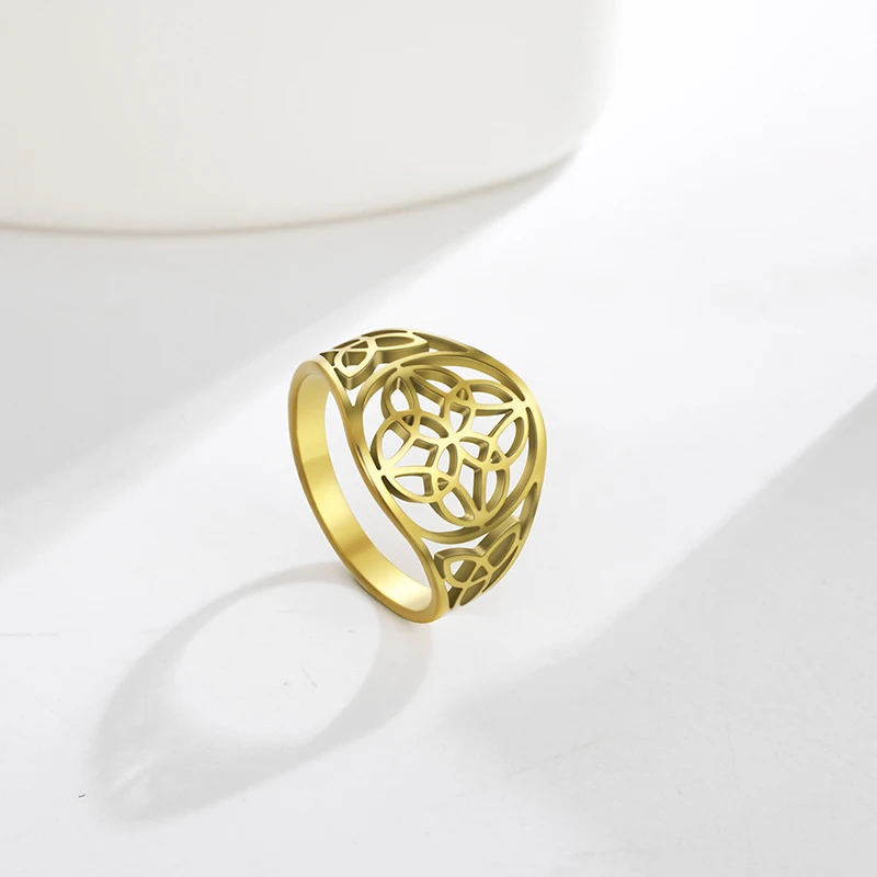 Женское винтажное кольцо Wicca из нержавеющей стали с узелком ведьмы