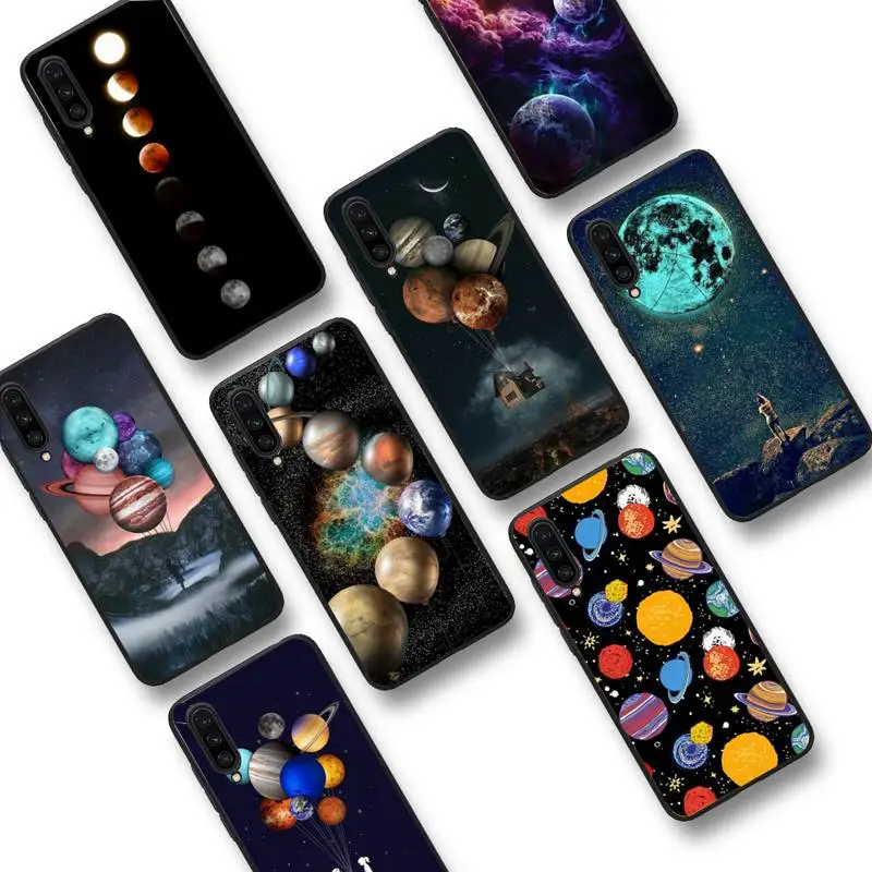 

FHNBLJ Sky Space Planet Moon Stars Phone Case for Samsung S20 lite S21 S10 S9 plus for Redmi Note8 9pro for Huawei Y6 cover
