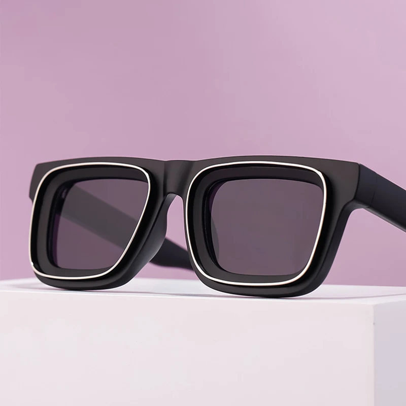 Модные дизайнерские прямоугольные солнцезащитные очки для мужчин и женщин