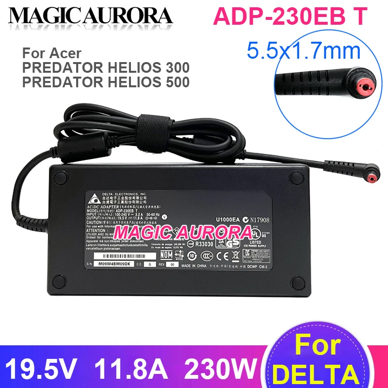 Genuine ADP-230EB T DELTA 230W Charger 19.5V 11.8A Adapter For ACER PREDATOR HELIOS 300 Series G3-572 500 PH315-52 Gaming Laptop
