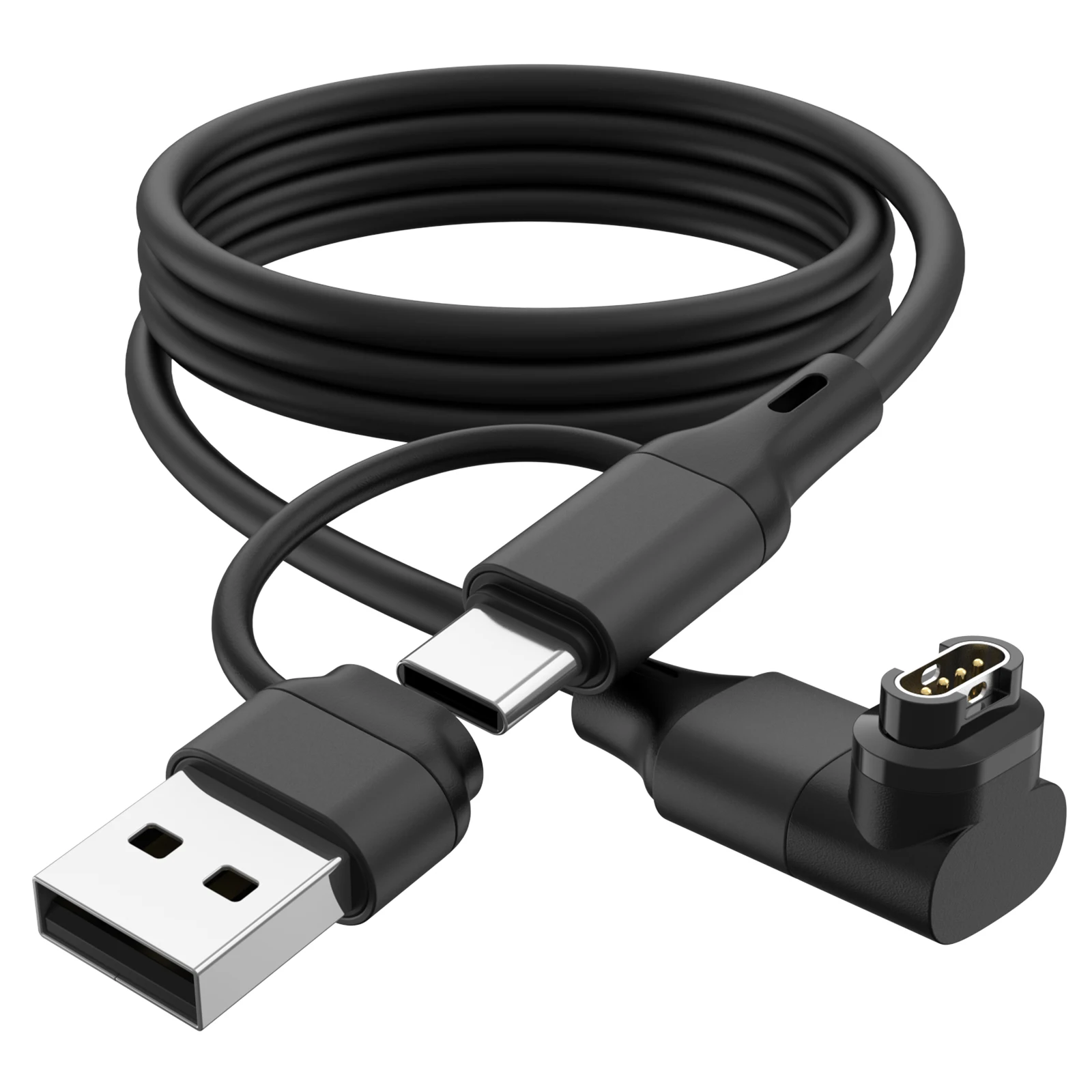 Фото 2IN1 USB/Type C Кабель для зарядного устройства для часов Garmin Fenix 8/E/7/7S/6/6X Venu2/Sq2/3/3S Instinct 3/2 Approach S70/S62/S42 Quatix 8/7/6 №1