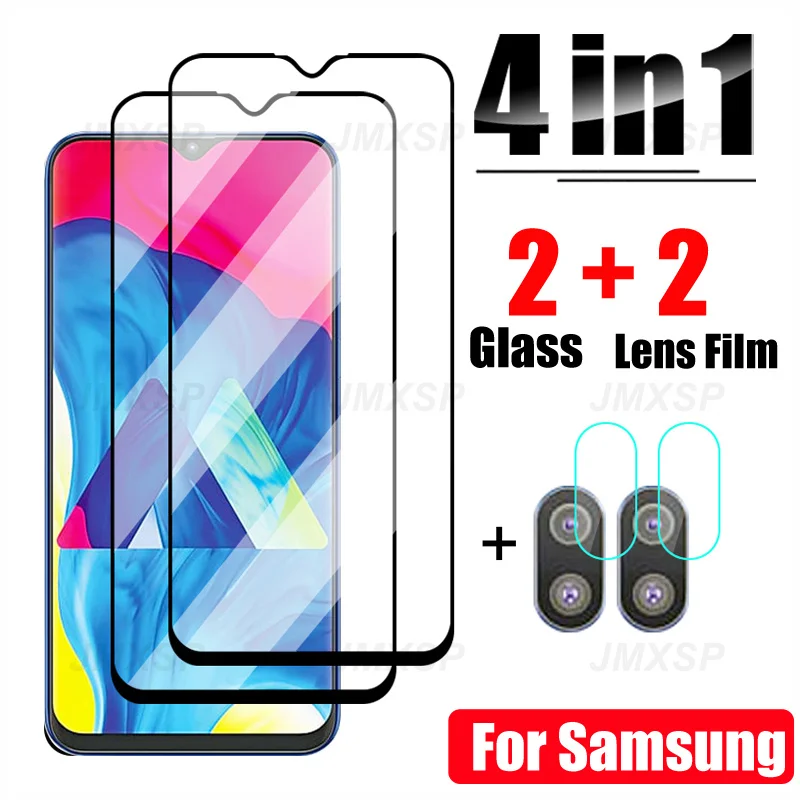 

4in1 Protective Glass For Samsung Galaxy A10 A30 A50 A20 A40 A60 A70 Tempered Glass For M10 M20 M30 M40 A20E A10S A30S Lens Film