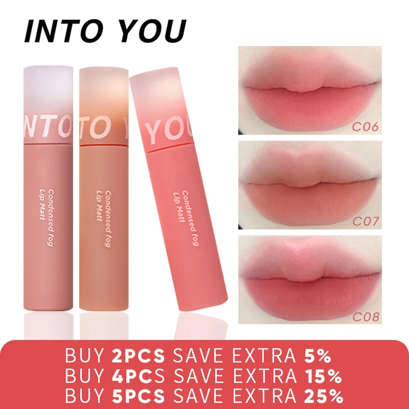 

INTO YOU Matte Condensed Fog Lip Matt Lip Gloss 3 New shade Cosmetic Lip Glaze Long Lasting Lip Tint Lips Makeup