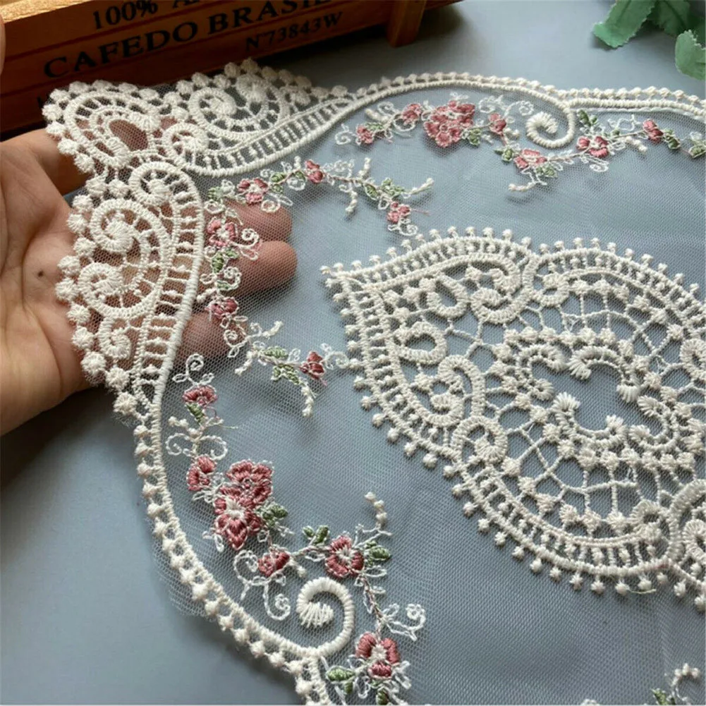 

Rose Embroidered Tablecloth Lace Round Wedding Party Dinner Decor Vintage French Lace Pastoral European Style Placemat