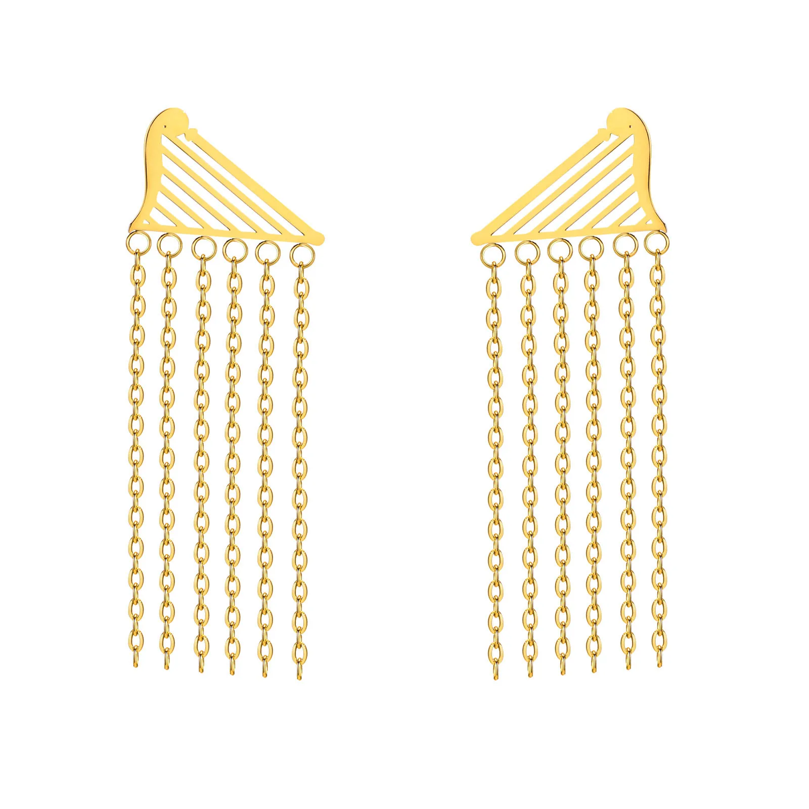 Серьги с кисточками в форме арфы, серьги-подвески из нержавеющей стали, музыкальные ювелирные изделия