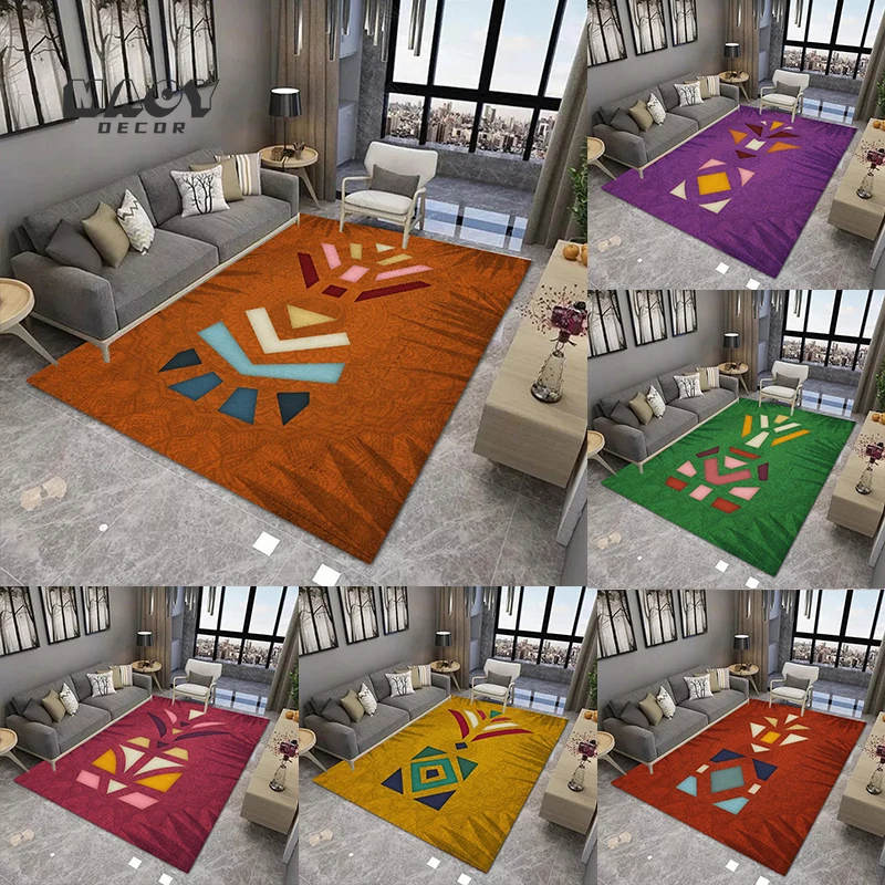 

African Geometry Pineapple Felt Carpet for Living Room Rug Children Bed Room Mandala Floor Mat Carpets Window Bedside Home Decor