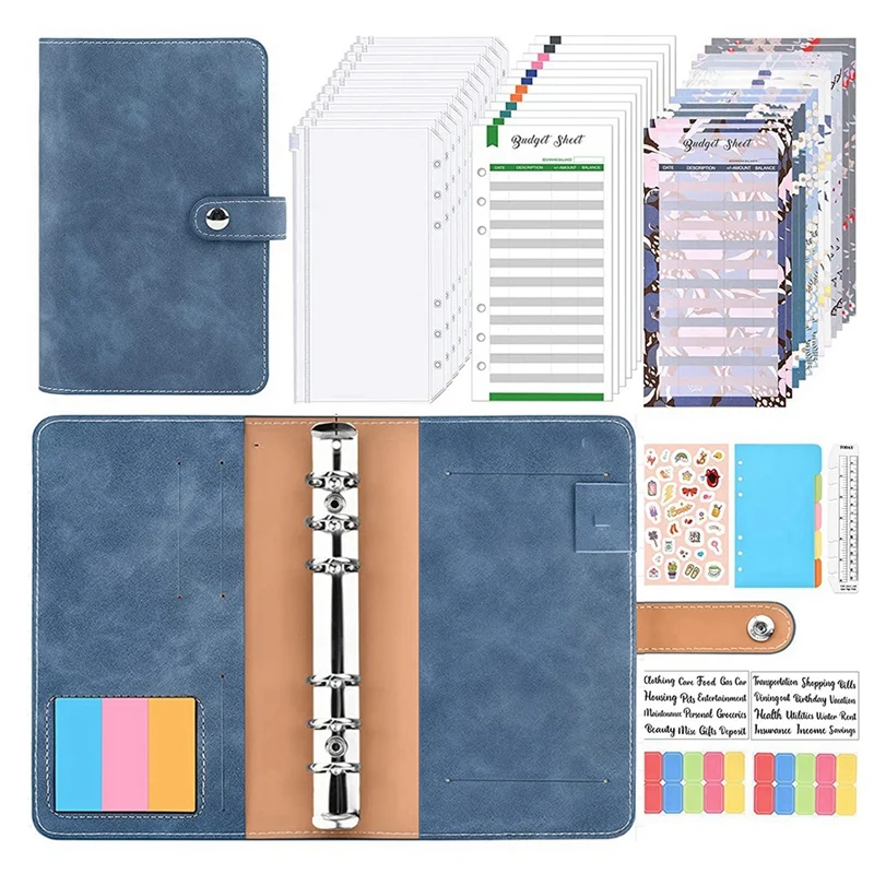 

Budget Binder,49Pc A6 Ring Binder Set Money Organiser Binder With Clear Cash Envelope,Budget Sheets,For Work And Diary