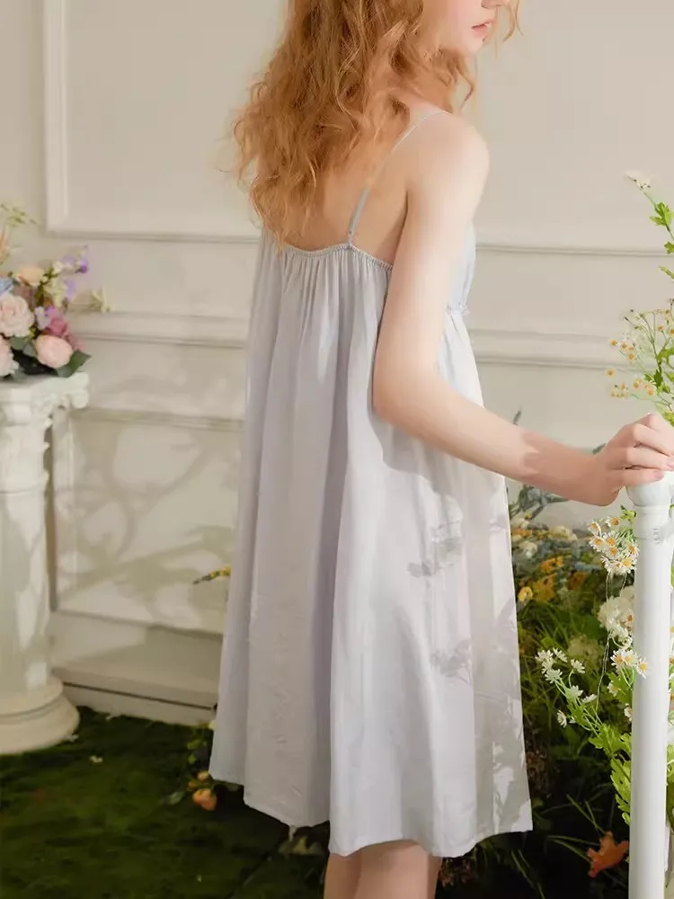 Женская ночная сорочка с V-образным вырезом без рукавов