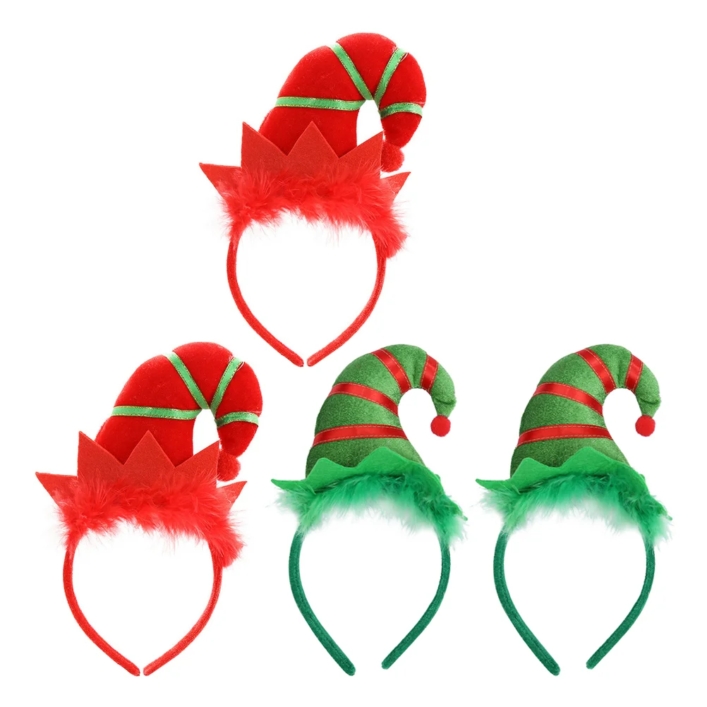 

4 Pcs Christmas Headband Xmas Hair Decors Adult Halloween Costume Decorate Hoops Spring Party Ornaments Miss Bulk Headbands