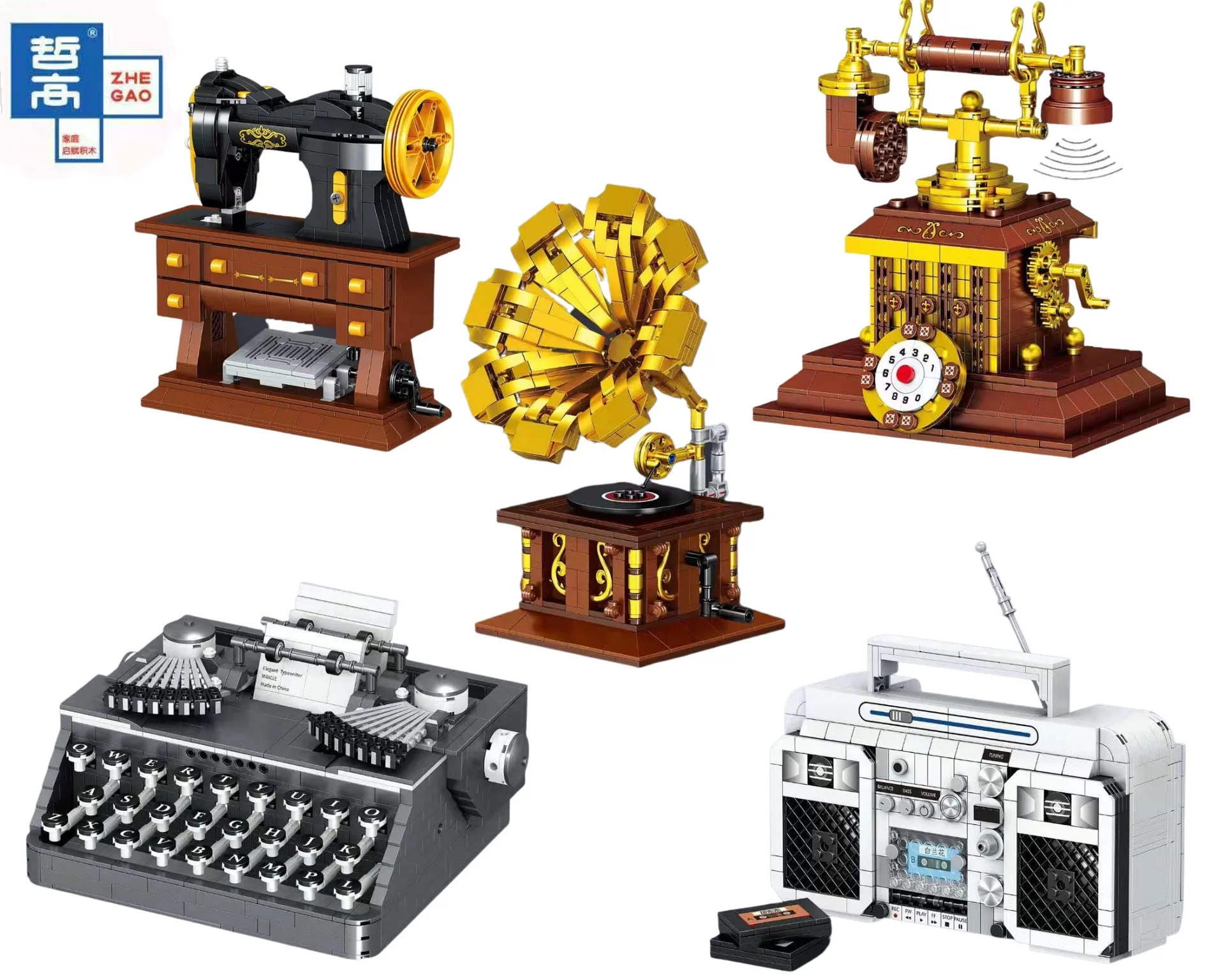 

Мини-кубики для детей, 00936, 00937, 00938, 939, 940, для девочек, игрушки для мальчиков, пазлы, швейная машина, фонограф, радио, модель, подарок для взросл...