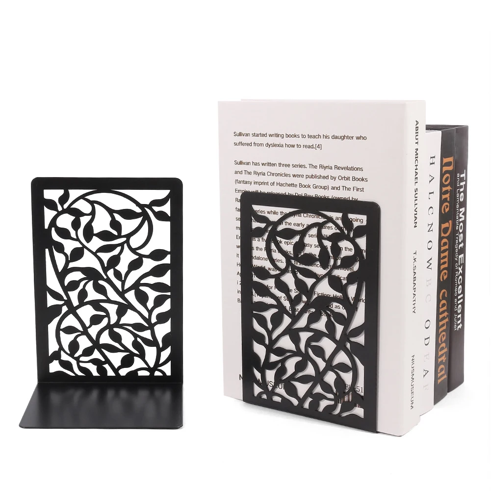 

1pair Durable Study Storage Gift Iron Bookend For Shelves Decorative Home Office Black Holder Organizer Heavy Duty Nordic Style