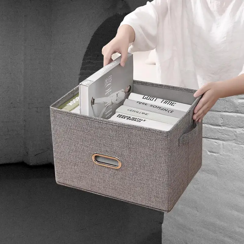 

Cotton And Linen Fabric Storage Box Foldable With Lid Home Clothing Storage Box Toy Organizer Box Storing And Organizing Cloth
