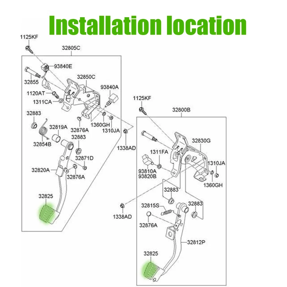2 шт. авто резиновая накладка на педаль тормоза и сцепления для Hyundai Accent Elantra Sonata