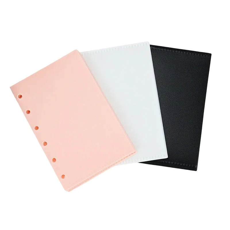 

A7 5PCS Binder Pockets Zipper Folders for 6-Ring Folders For Notebooks Binder Waterproof PVC Leaf Pouch Document Filing Bags