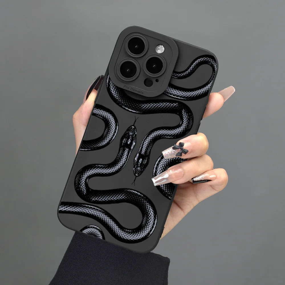 Милый Забавный чехол со змеиным рисунком для IPhone 15 14 13 12 11 Pro Max XS XR X 8 7 Plus IPhones 14Pro 15Pro