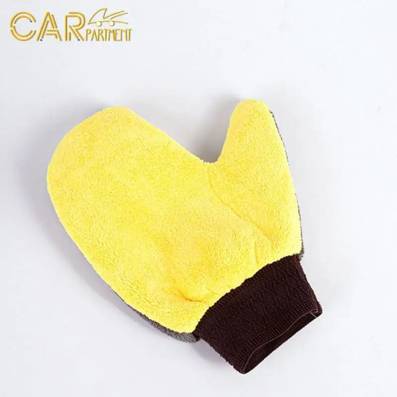 

Thicken Car Cleaning Glove Universal Double-sided Coral Velvet Microfiber Car Washing Gloves Towel Detailing Brush Wash Creative