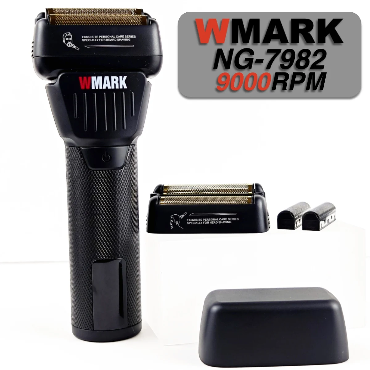 Фото WMARK NG-7982 Профессиональный триммер для волос для мужчин, 9000 об/мин, с титановым покрытием, плавающая сетка с двойным лезвием, мужская бритва с лезвиями №1
