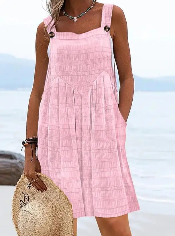 

Spring/summer 2023 New Hot Selling Fashion Women's Pleated Wide Leg Texture Sling Jumpsuit