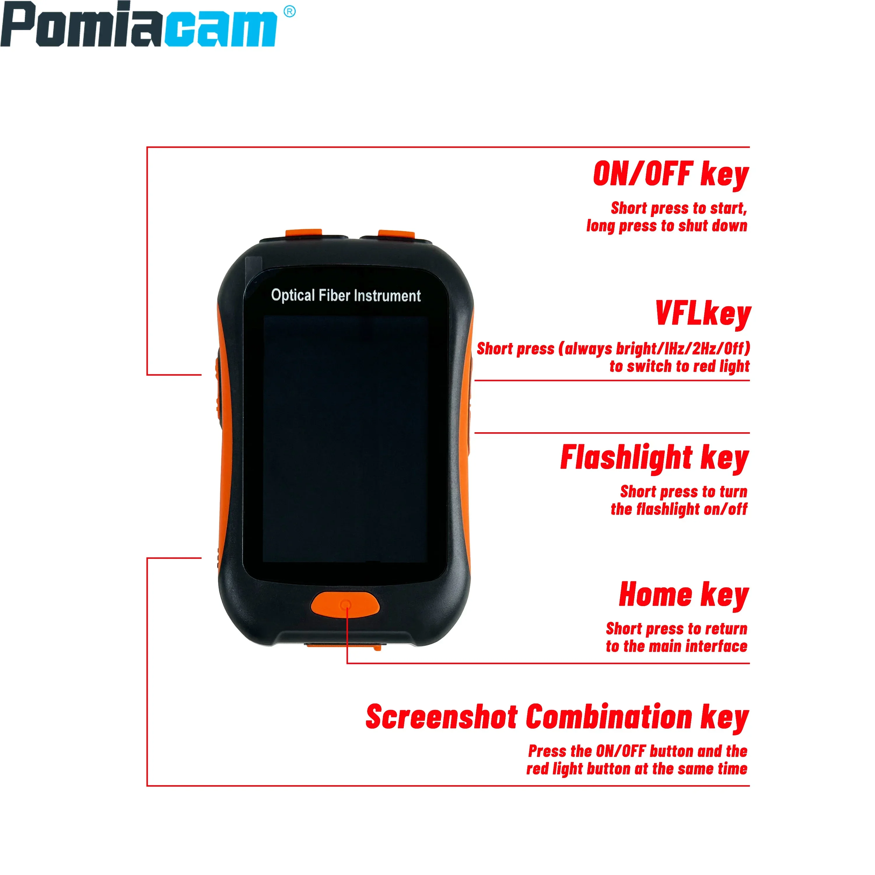 Фото NK 2800 Mini OTDR Оптический рефлектометр во временной области для тестирования FTTH Диапазон 80 км Длина волны 1550 нм Тестер волокна экрана 3,5 дюйма №4